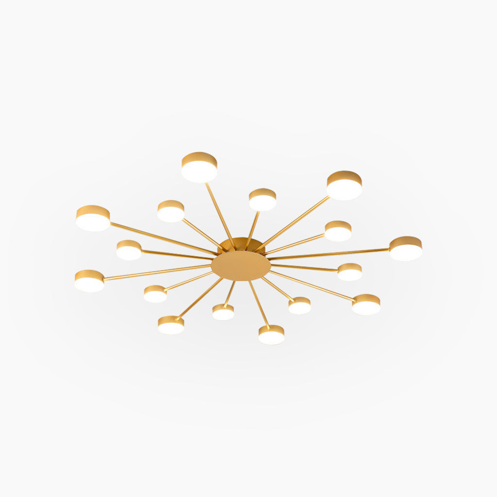 Ceiling Light Modern Unique Sputnik LED, Black / Gold