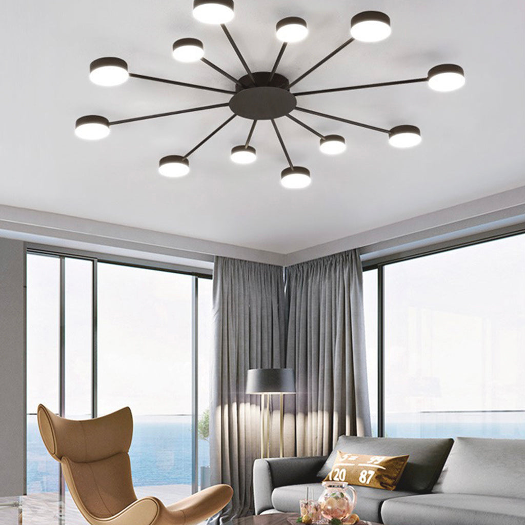 Ceiling Light Modern Unique Sputnik LED, Black / Gold