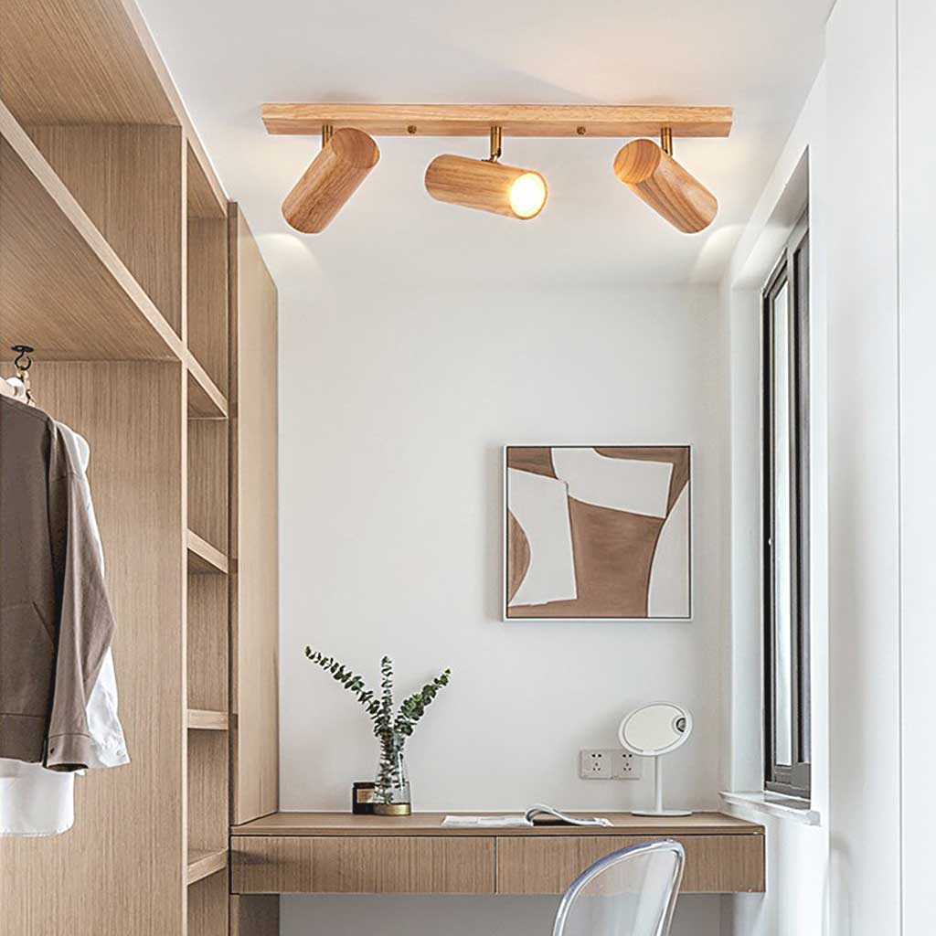 Ceiling / Wall Track Lighting Spotlight Nordic Simple LED, Wood