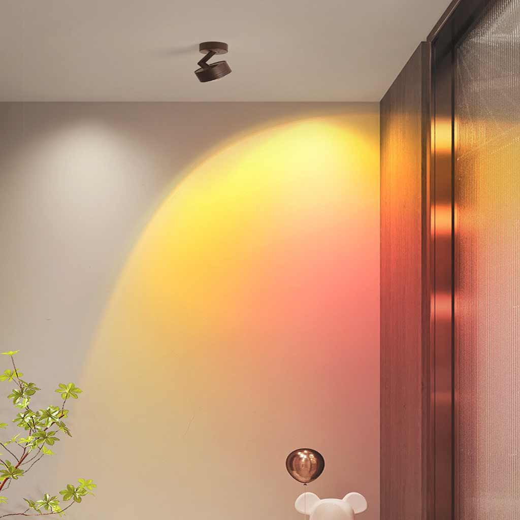 Ceiling / Wall Light Spotlight Sunset Ambient Adjustable LED, Black / White