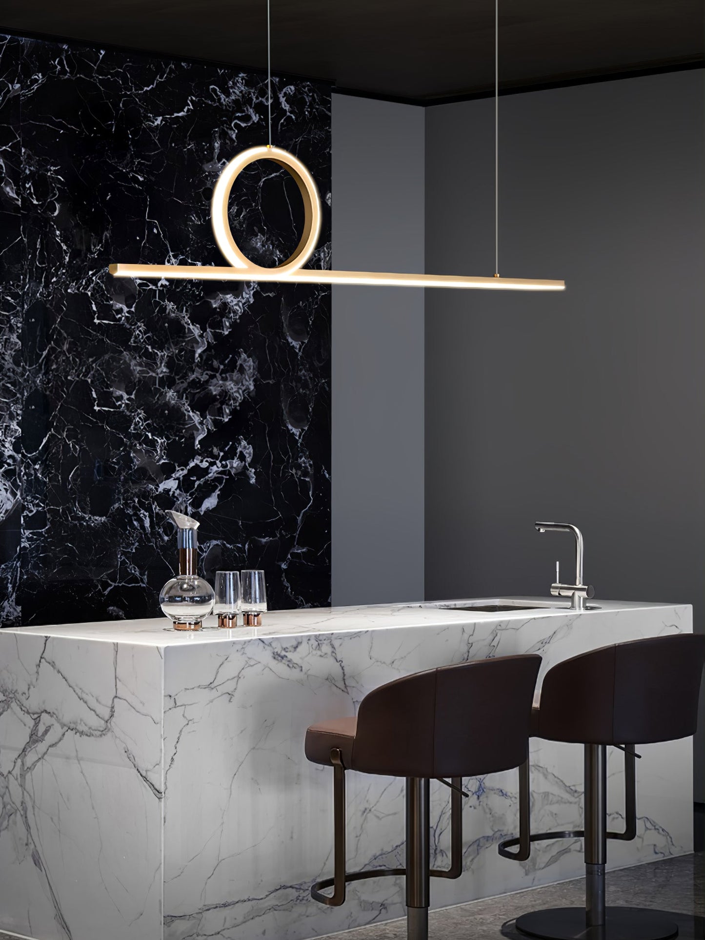 Centre Loop Linear Pendant Lamp