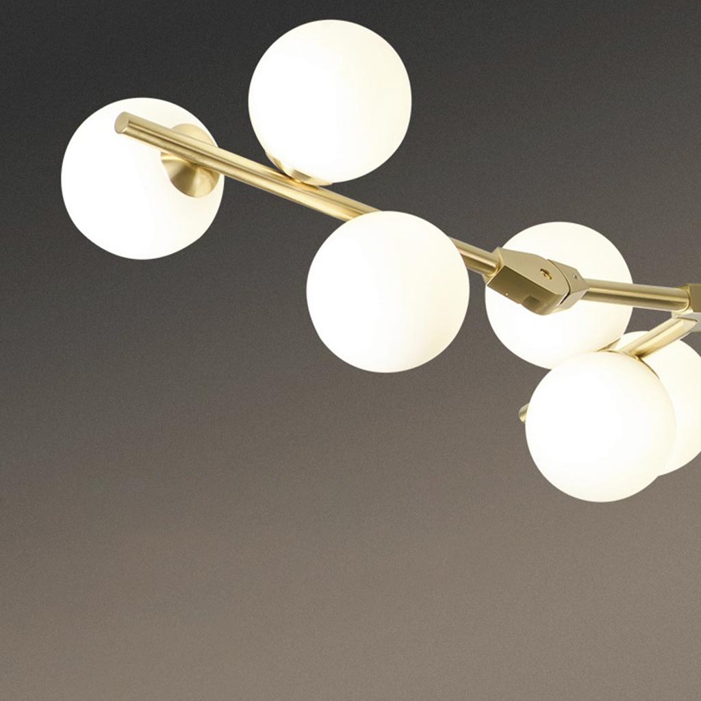 Chandelier Nordic Elegant Branch Bubble Glass Ball, Black / Gold