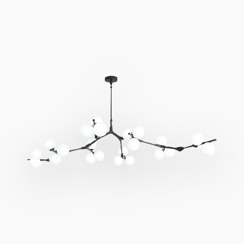 Chandelier Nordic Elegant Branch Bubble Glass Ball, Black / Gold