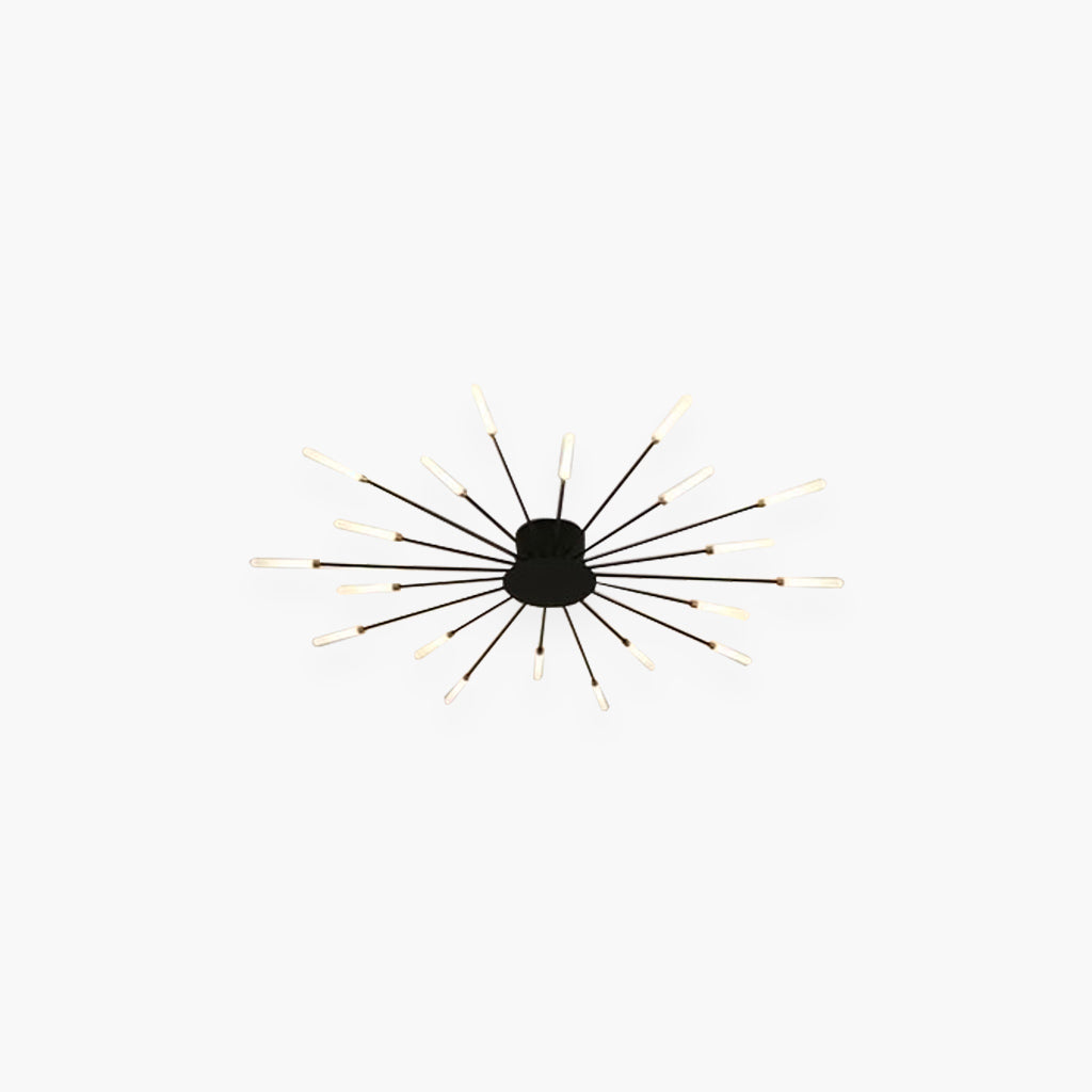 LED Chandelier Ceiling Light Unique Starburst, Black/Gold