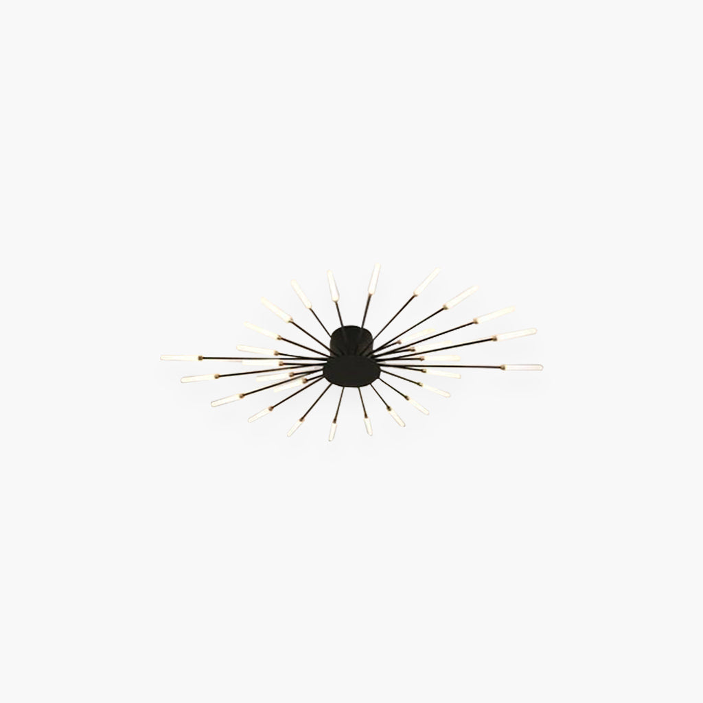 LED Chandelier Ceiling Light Unique Starburst, Black/Gold
