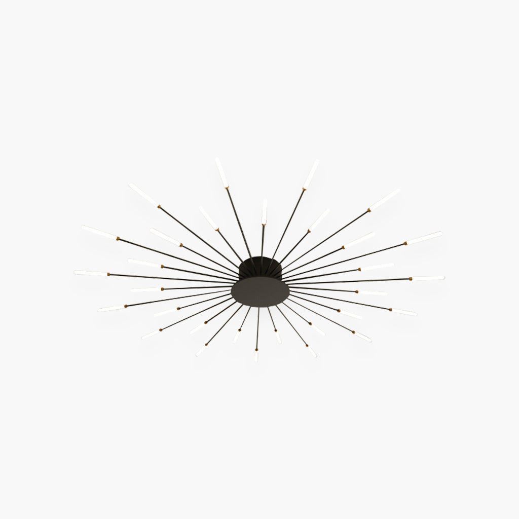 LED Chandelier Ceiling Light Unique Starburst, Black/Gold