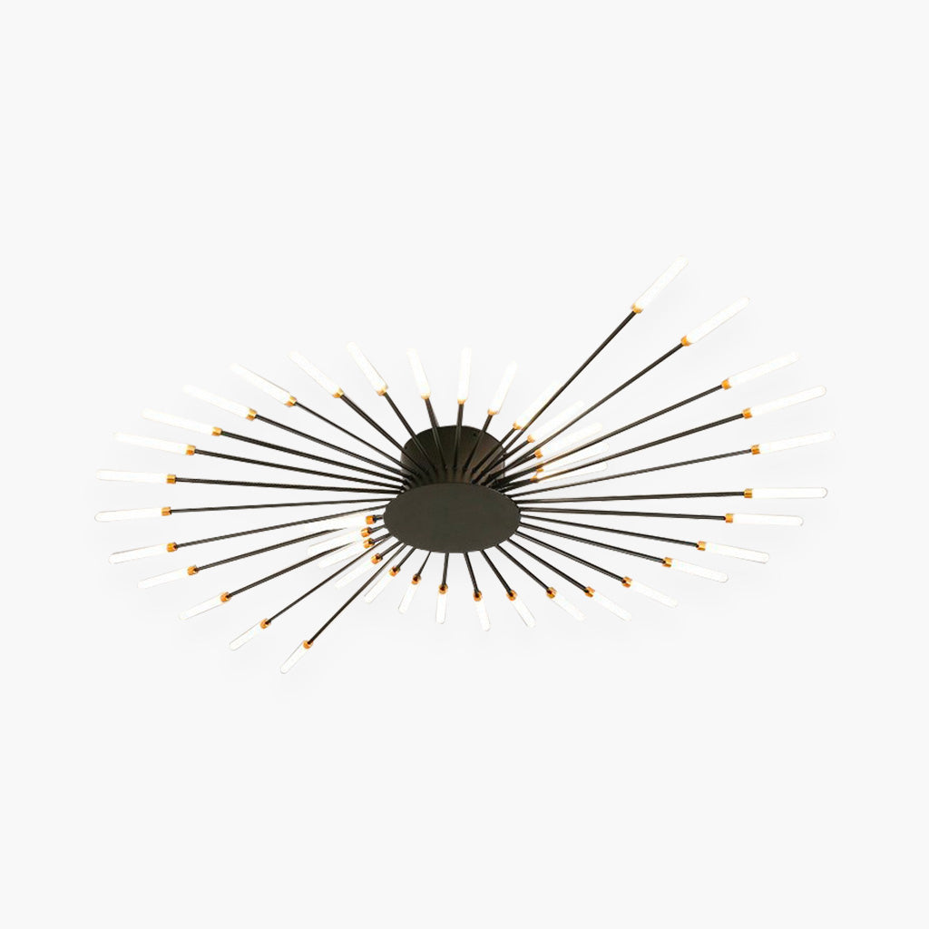 LED Chandelier Ceiling Light Unique Starburst, Black/Gold