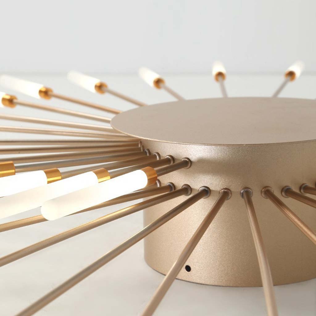 LED Chandelier Ceiling Light Unique Starburst, Black/Gold