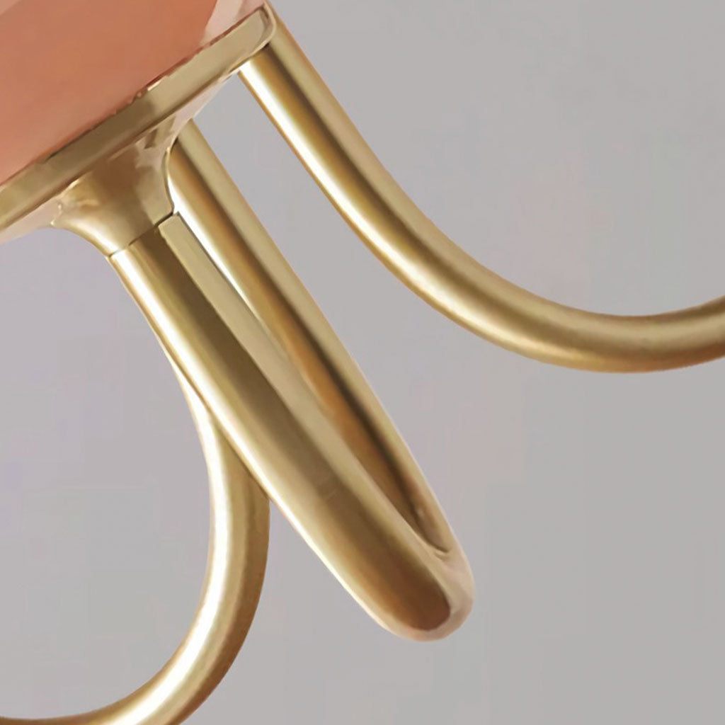 Chandelier Elegant Cream French Glass Ball, Pink / White