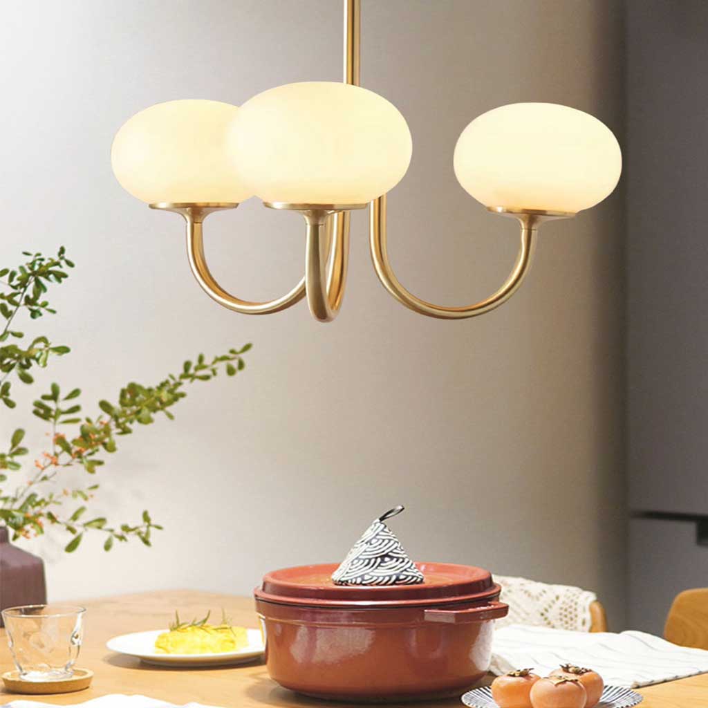 Chandelier Elegant Cream French Glass Ball, Pink / White