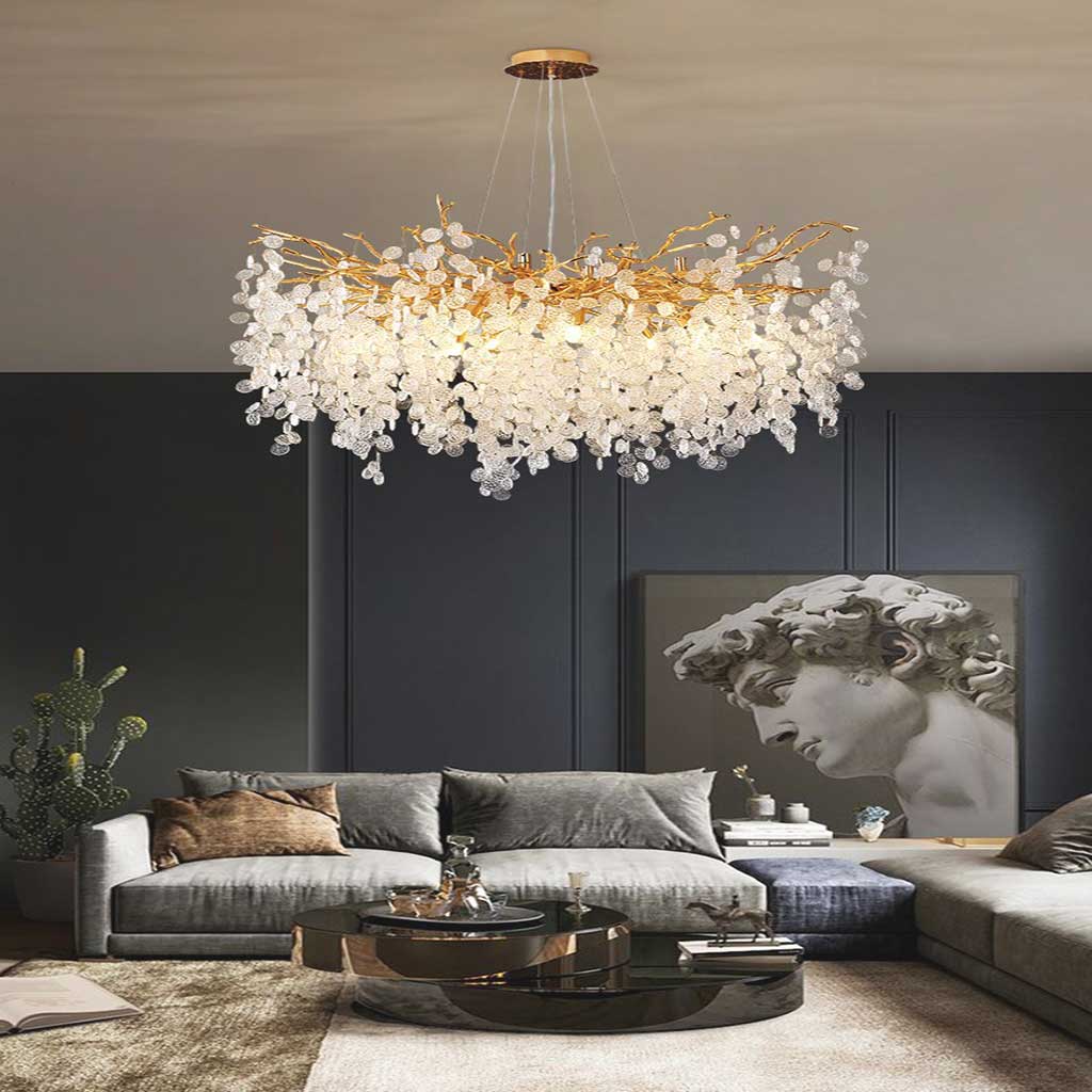 Chandelier Luxury Decorative Crystal Branch, Gold