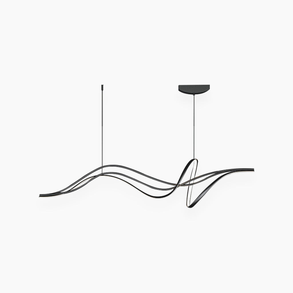 Chandelier Unique Minimalist Curved Wave LED, Black / White