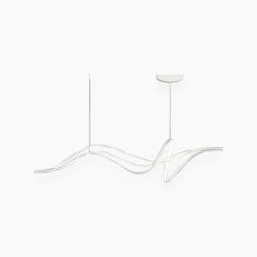Chandelier Unique Minimalist Curved Wave LED, Black / White