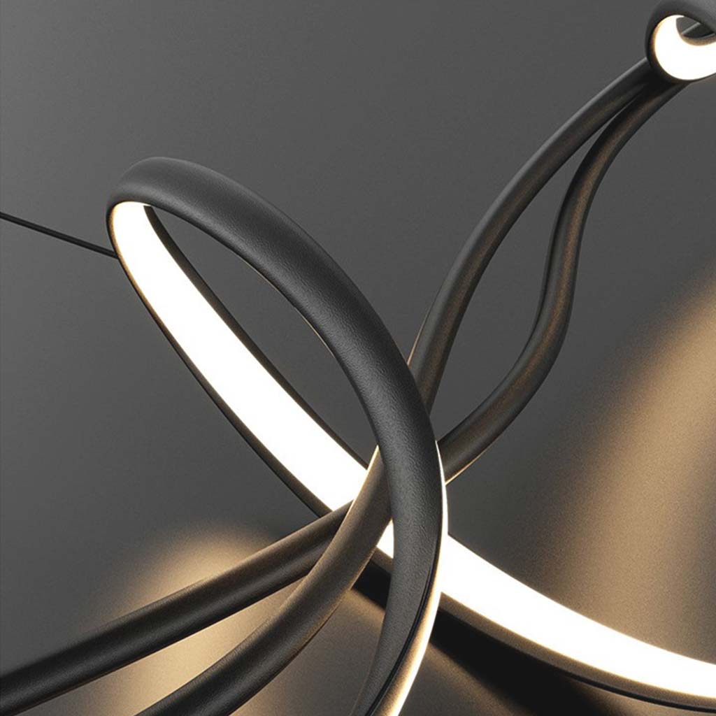 Chandelier Unique Minimalist Curved Wave LED, Black / White
