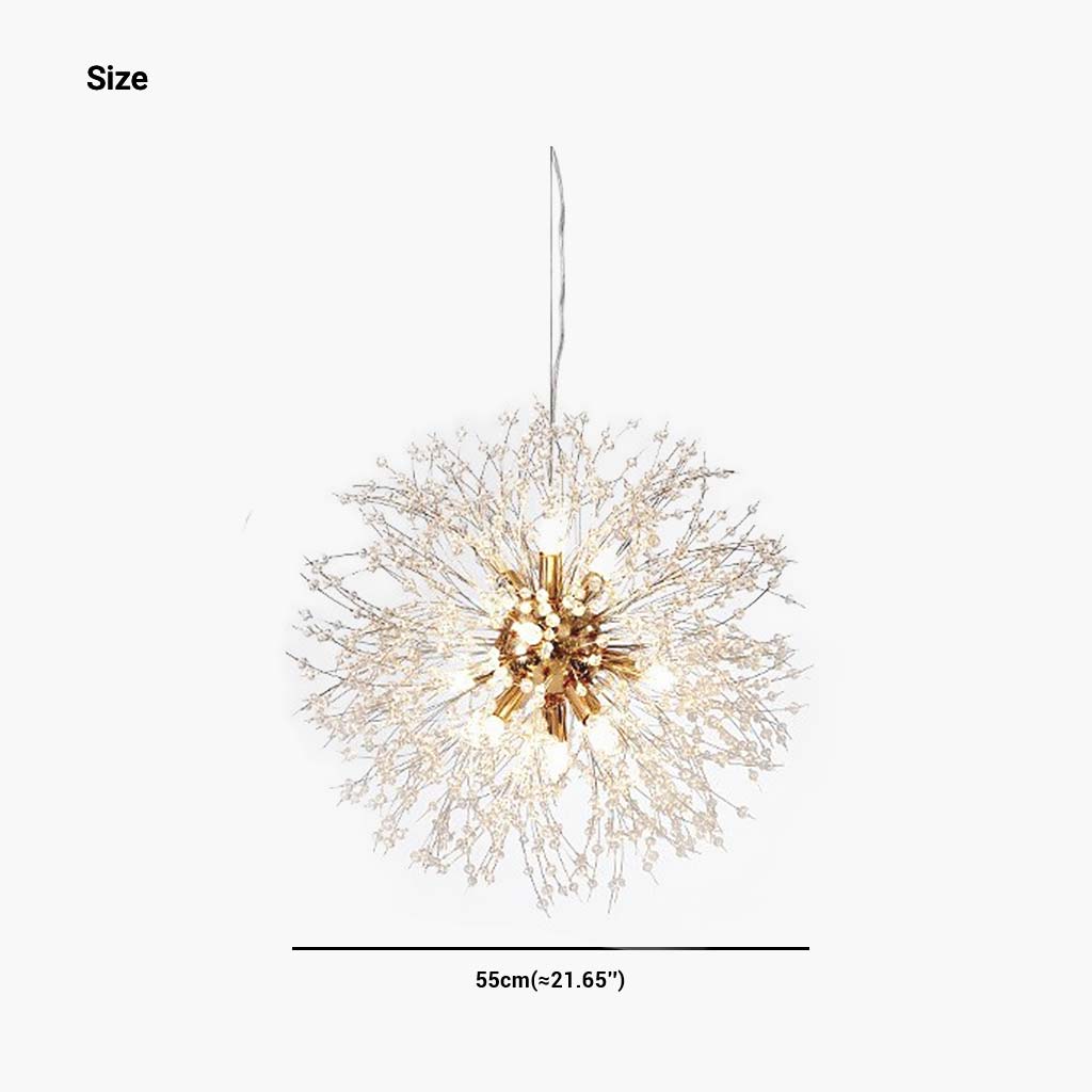 Chandelier Glamorous Dandelion Crystal, Gold/Silver
