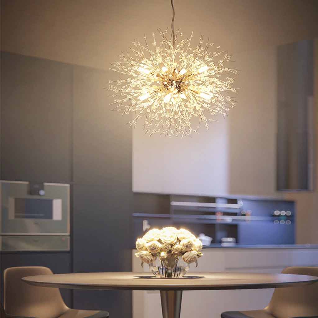 Chandelier Glamorous Dandelion Crystal, Gold/Silver