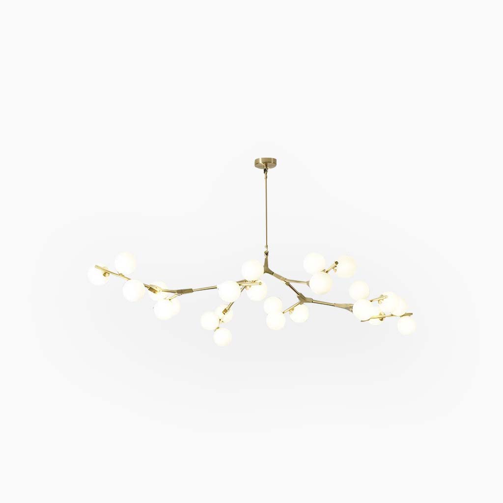 Chandelier Nordic Elegant Branch Bubble Glass Ball, Black / Gold