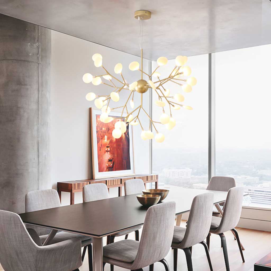 Chandelier Nordic Stunning Firefly Tree Branch, Gold