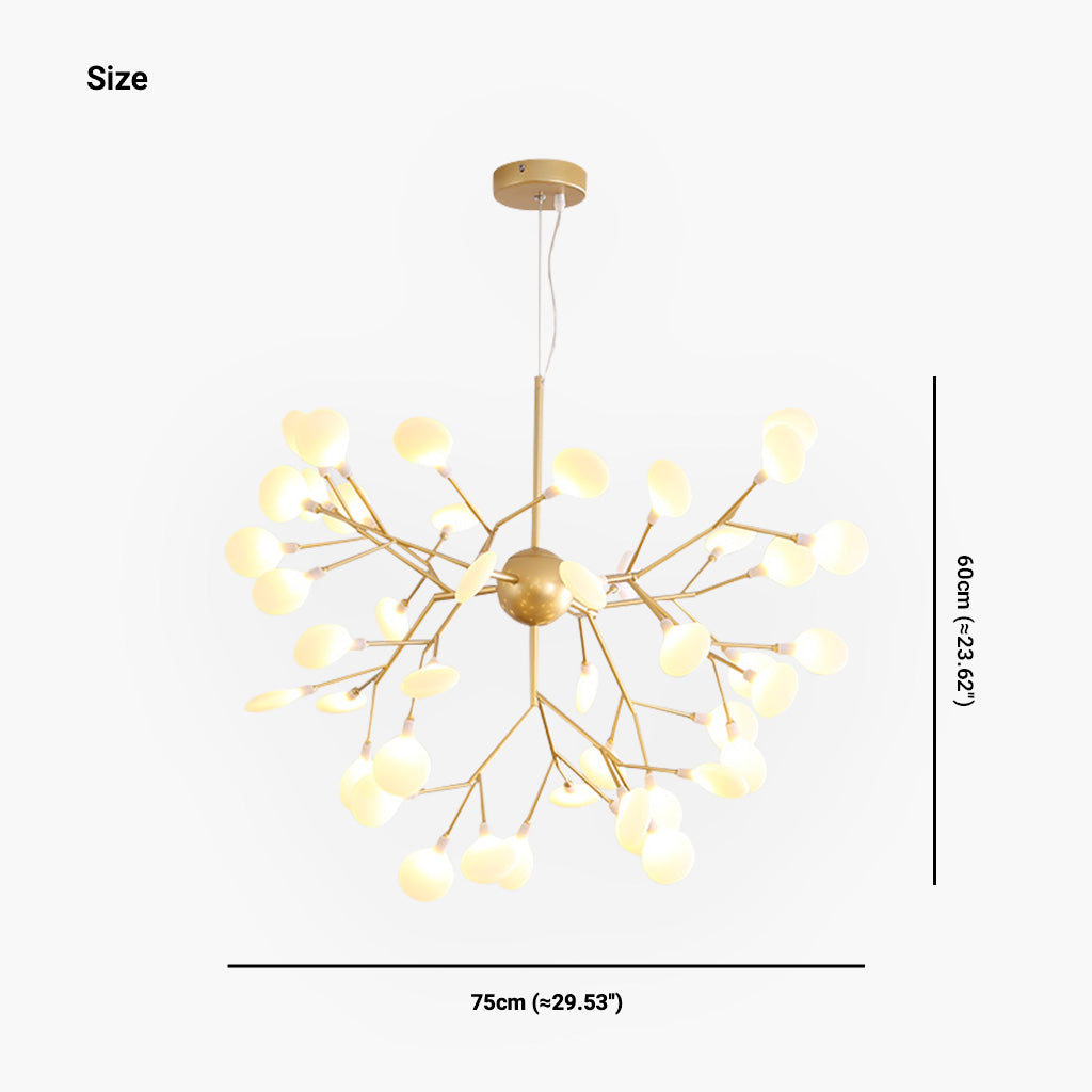 Chandelier Nordic Stunning Firefly Tree Branch, Gold