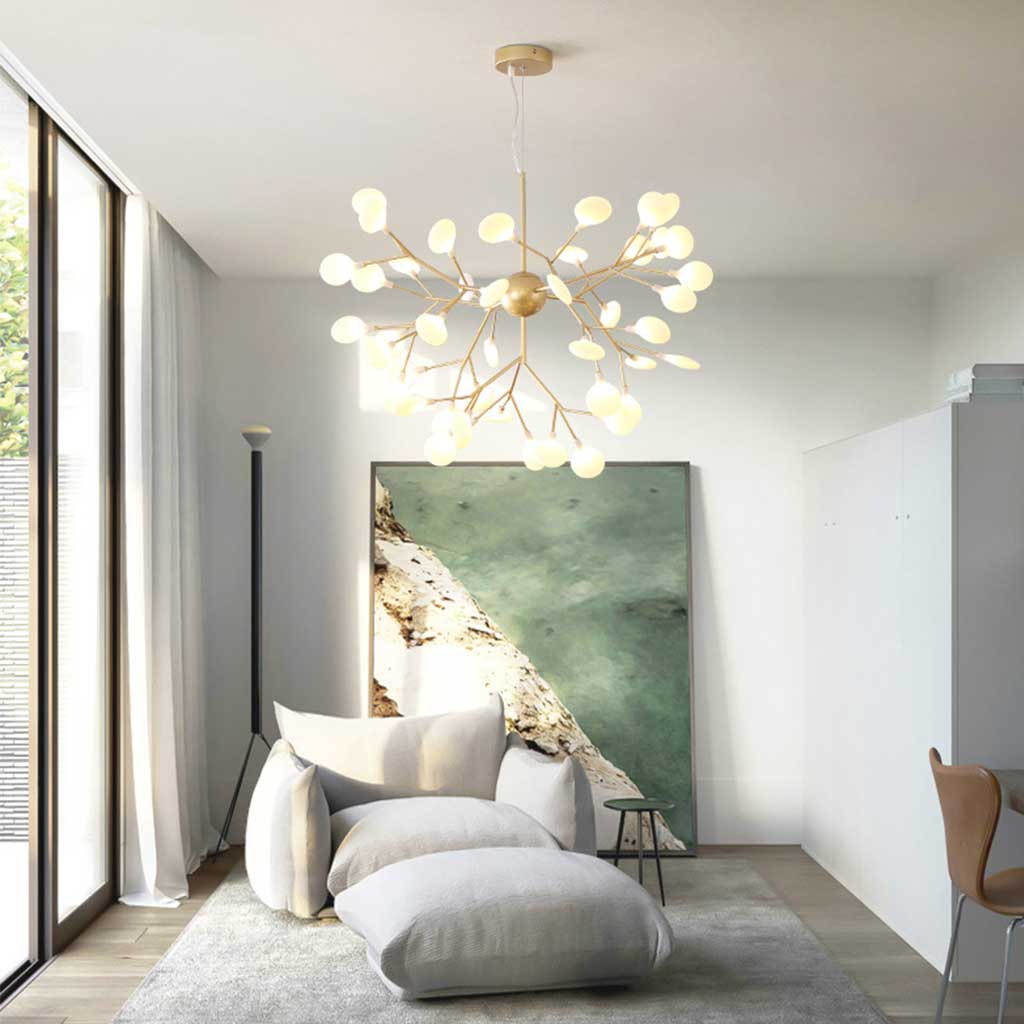 Chandelier Nordic Stunning Firefly Tree Branch, Gold