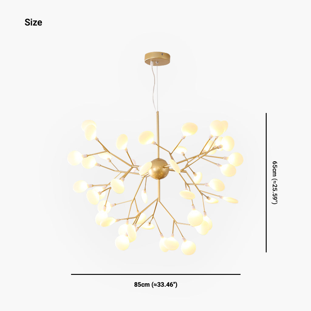 Chandelier Nordic Stunning Firefly Tree Branch, Gold
