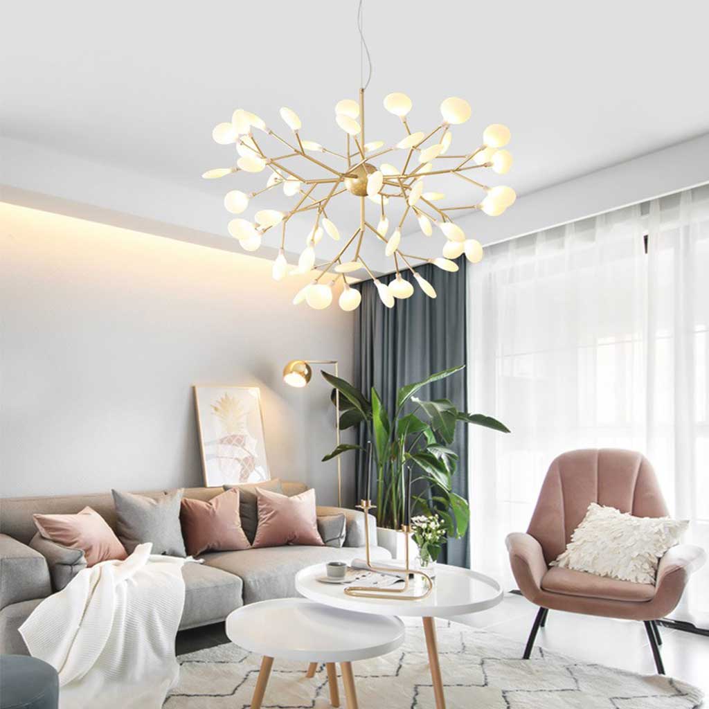 Chandelier Nordic Stunning Firefly Tree Branch, Gold
