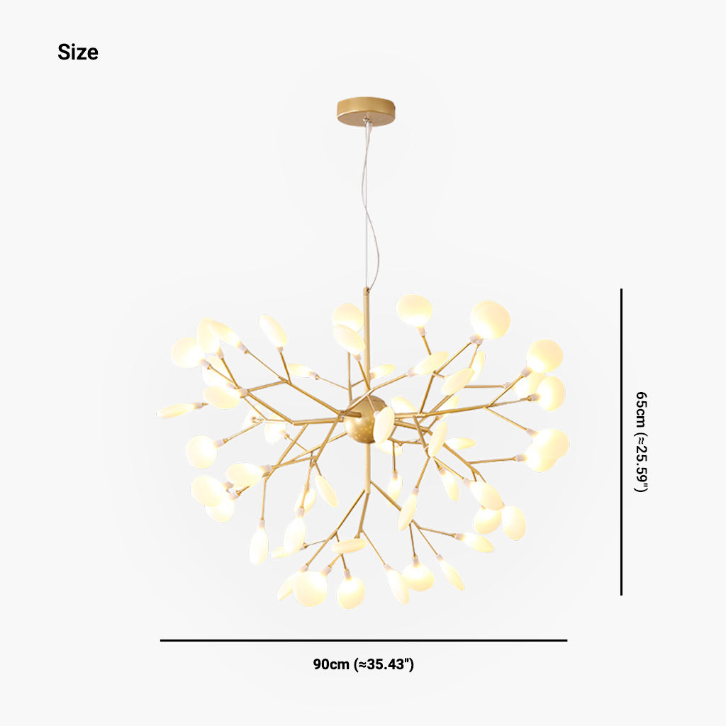Chandelier Nordic Stunning Firefly Tree Branch, Gold