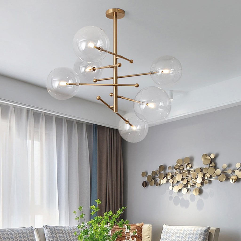 Chandelier Geometric Artistic Clear Glass Ball Bubble