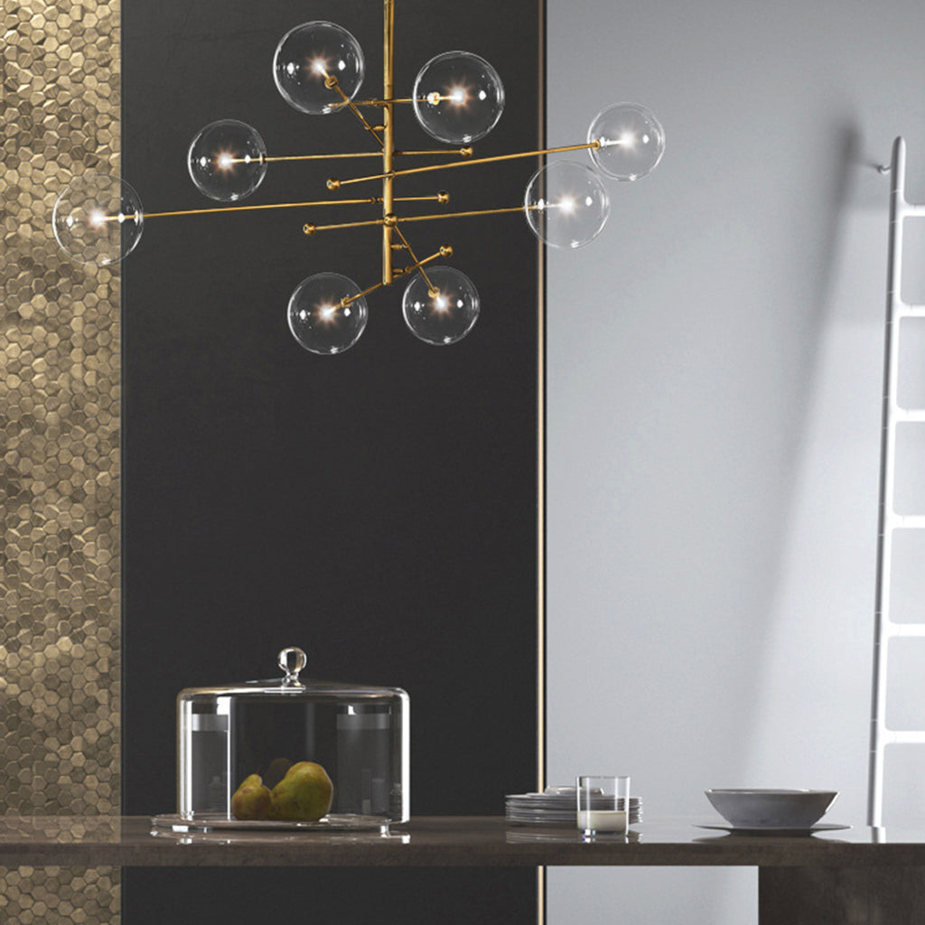 Chandelier Geometric Artistic Clear Glass Ball Bubble