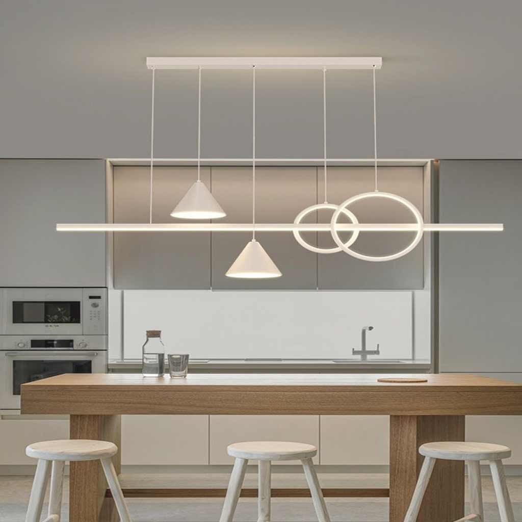 Chandelier Modern Minimalist Geometric Linear LED, Black / White