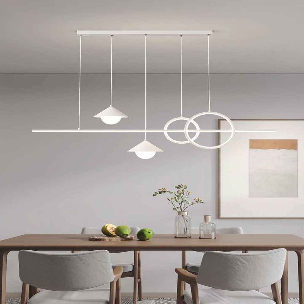 Chandelier Modern Minimalist Geometric Linear LED, Black / White