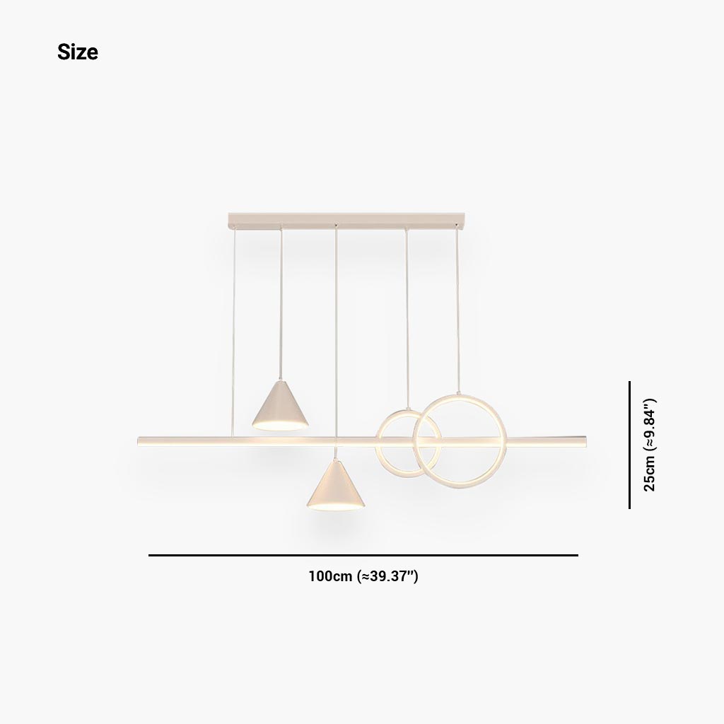 Chandelier Modern Minimalist Geometric Linear LED, Black / White