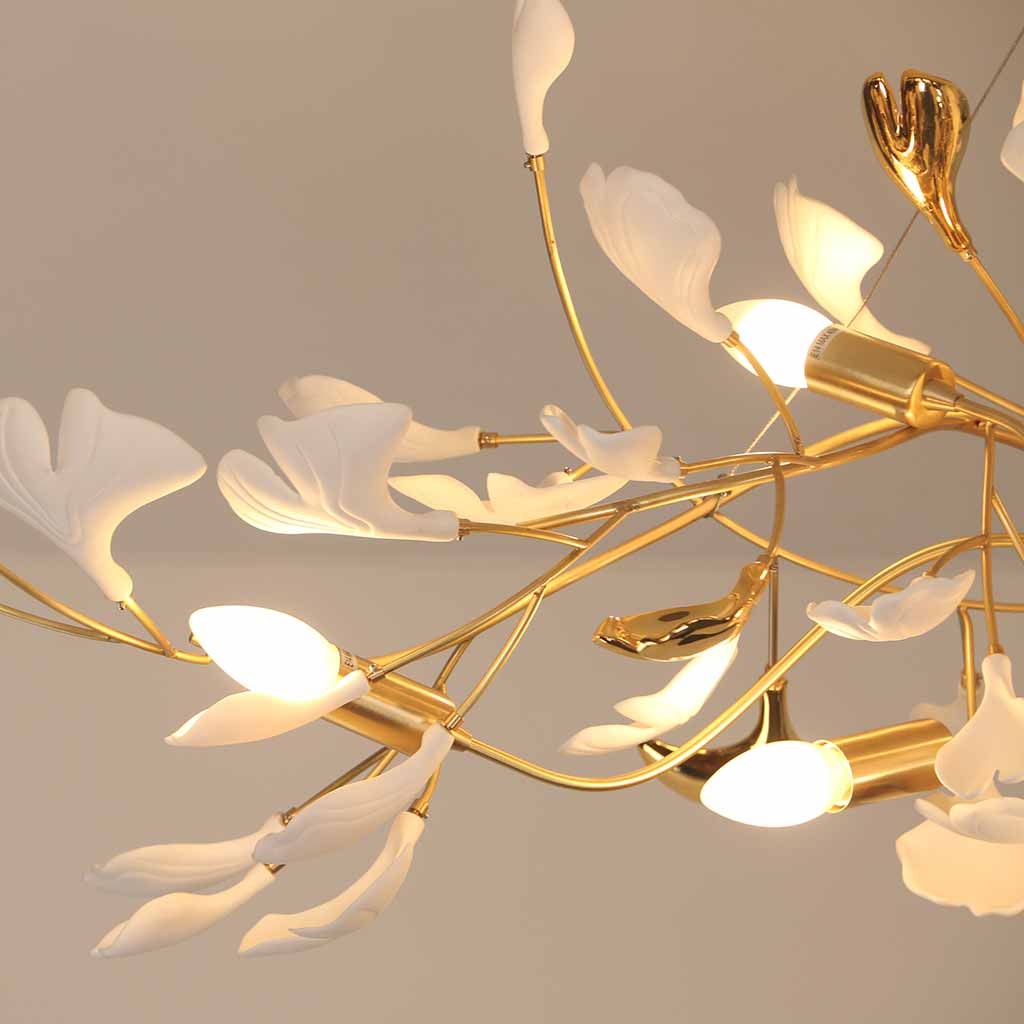 Chandelier Artistic Decorative Ginkgo Leaves