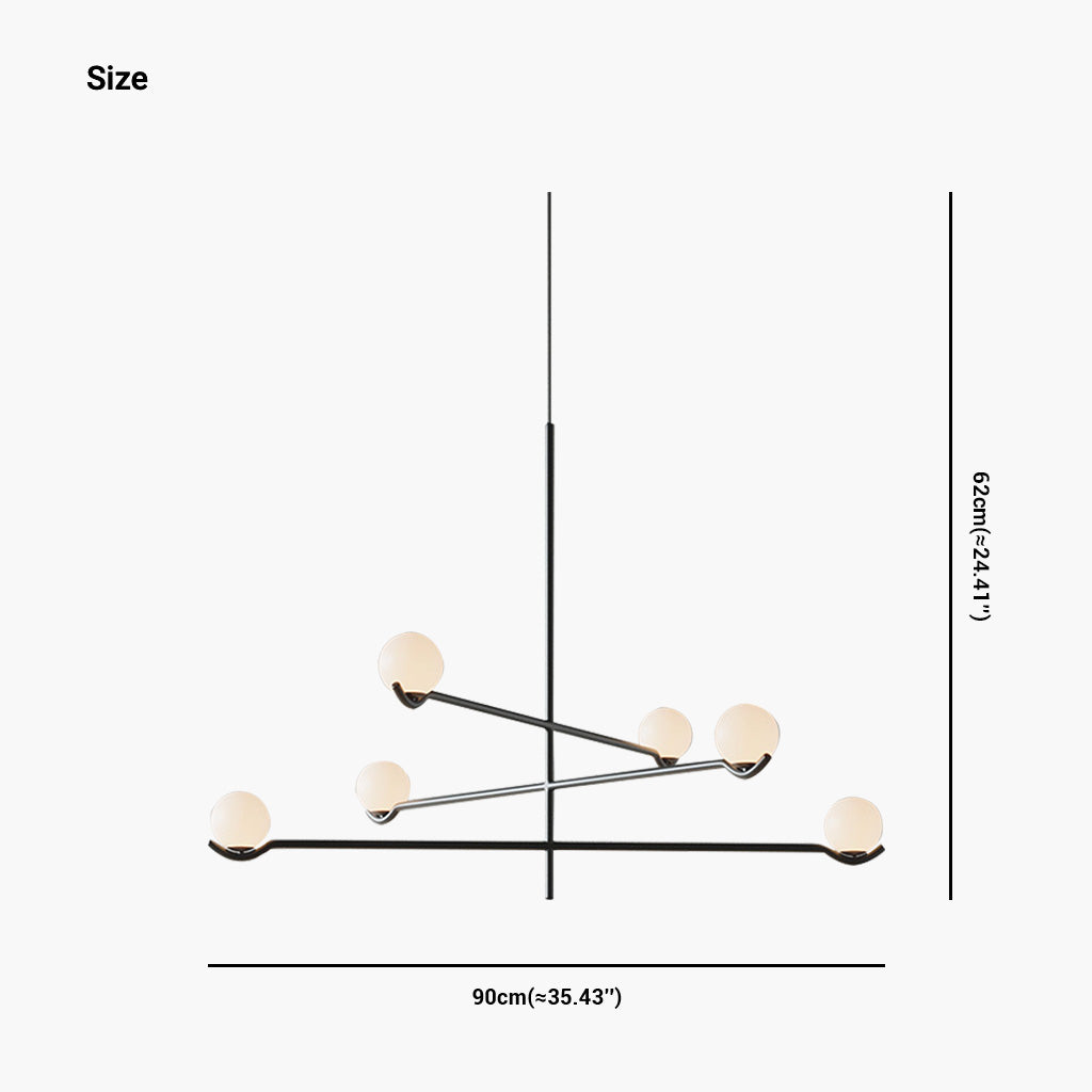 Chandelier Pendant Light Minimalist Elegant Multi Bulb Glass Ball