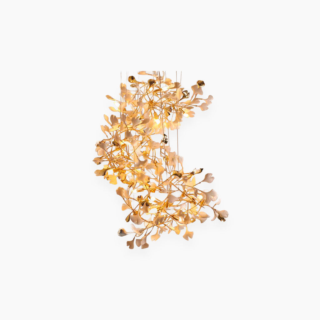 Chandelier Grand Long High Ceiling Ginkgo Branch