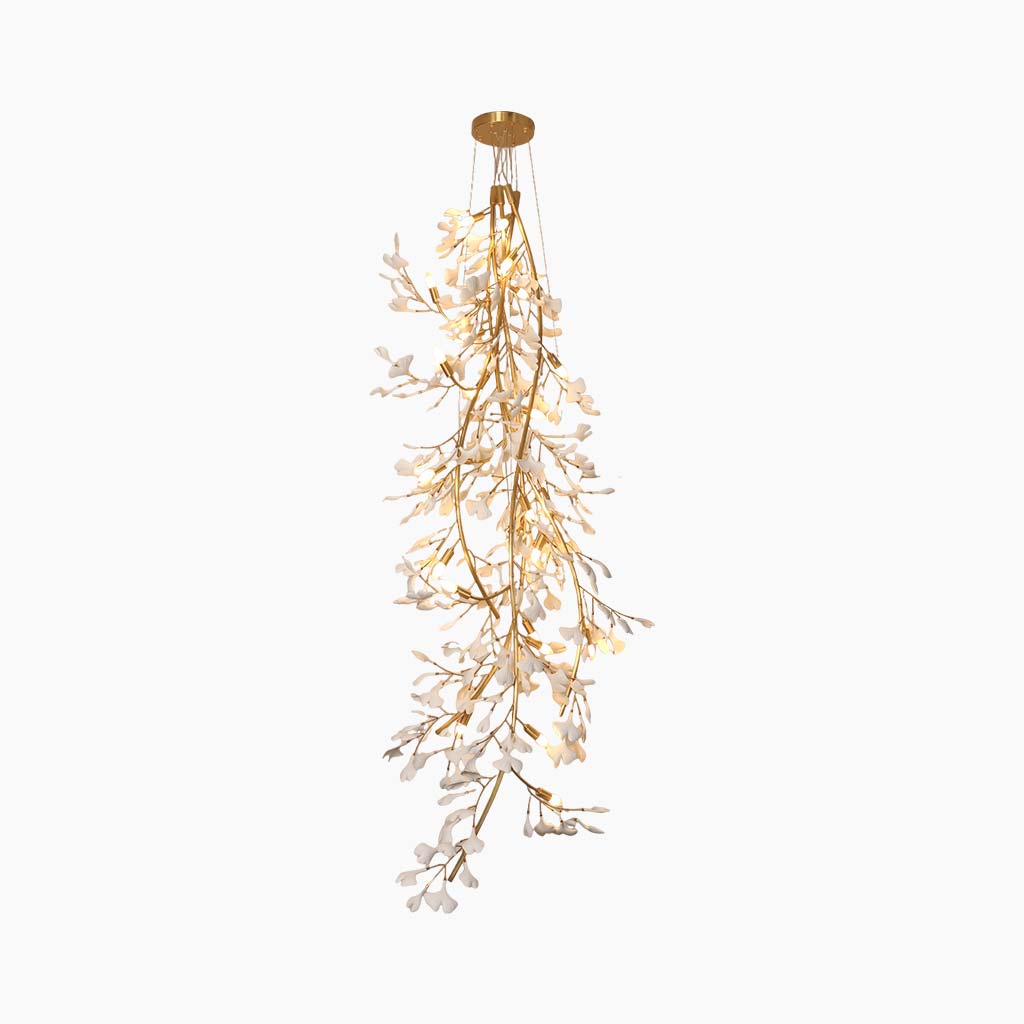 Chandelier Grand Long High Ceiling Ginkgo Branch