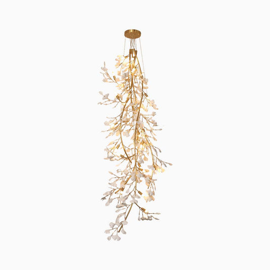Chandelier Grand Long High Ceiling Ginkgo Branch