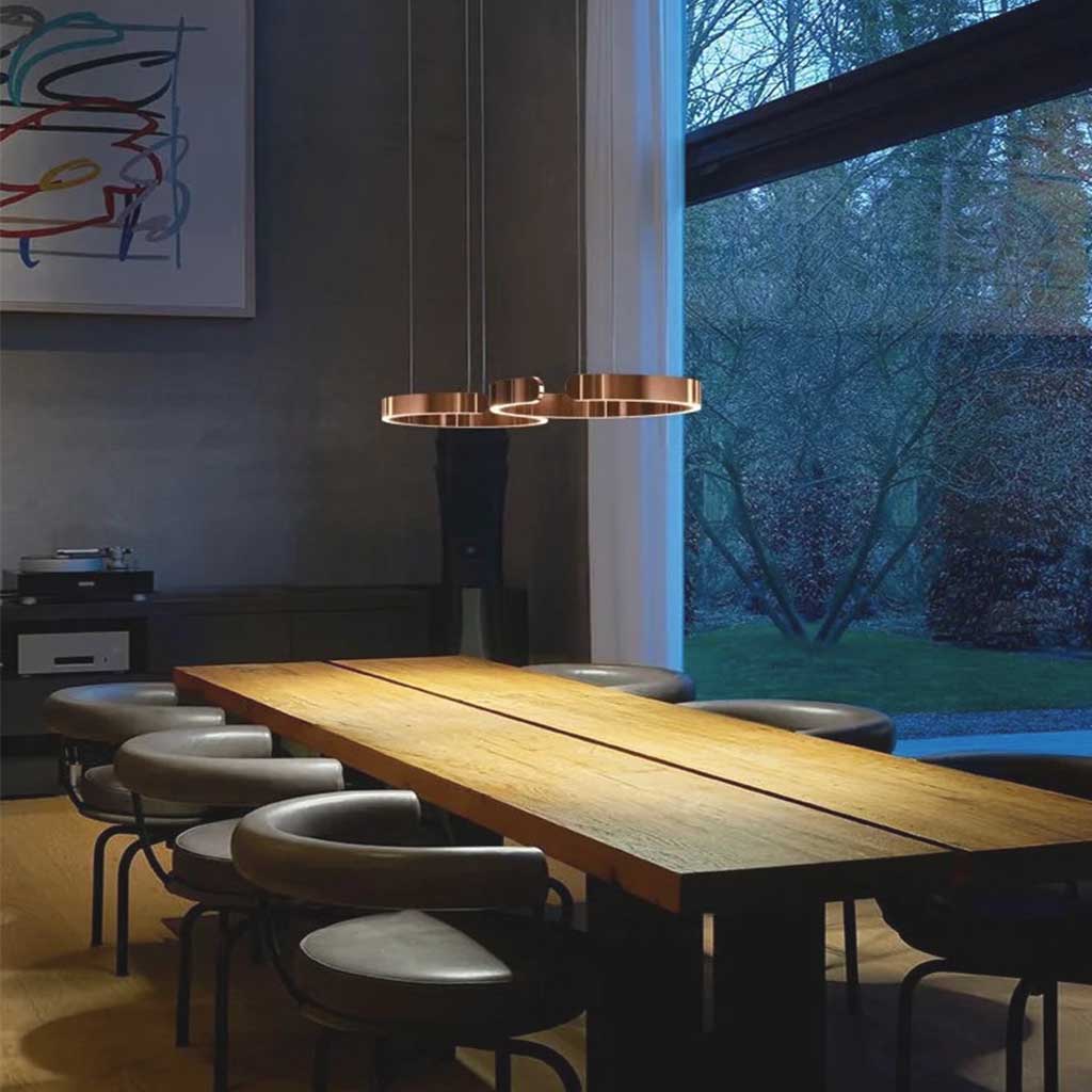 Chandelier Minimalist Stylish Hanging Circular Ring LED, 4 Colors