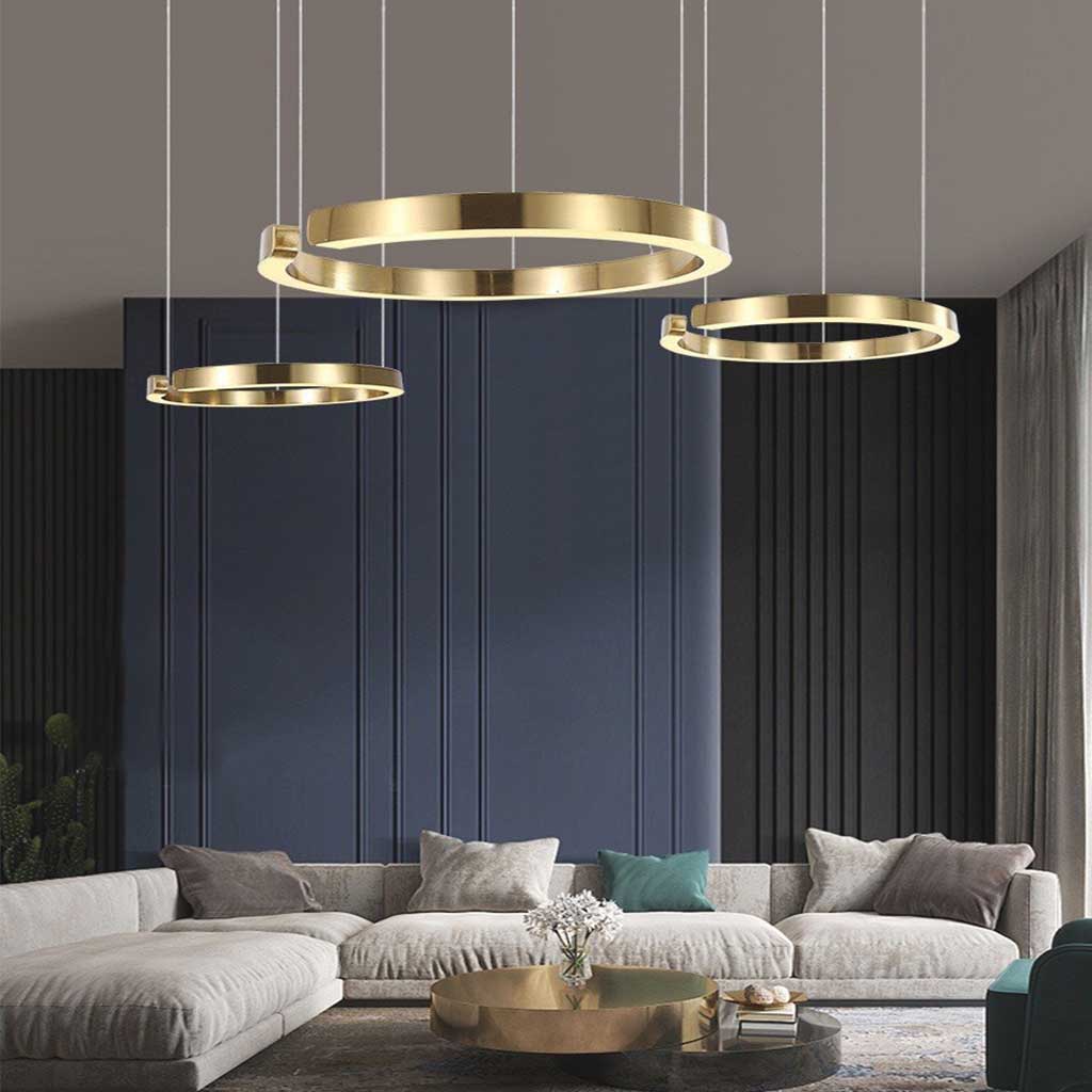Chandelier Minimalist Stylish Hanging Circular Ring LED, 4 Colors