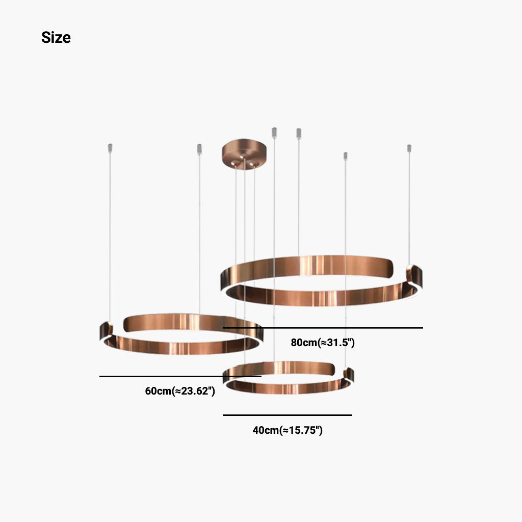 Chandelier Minimalist Stylish Hanging Circular Ring LED, 4 Colors