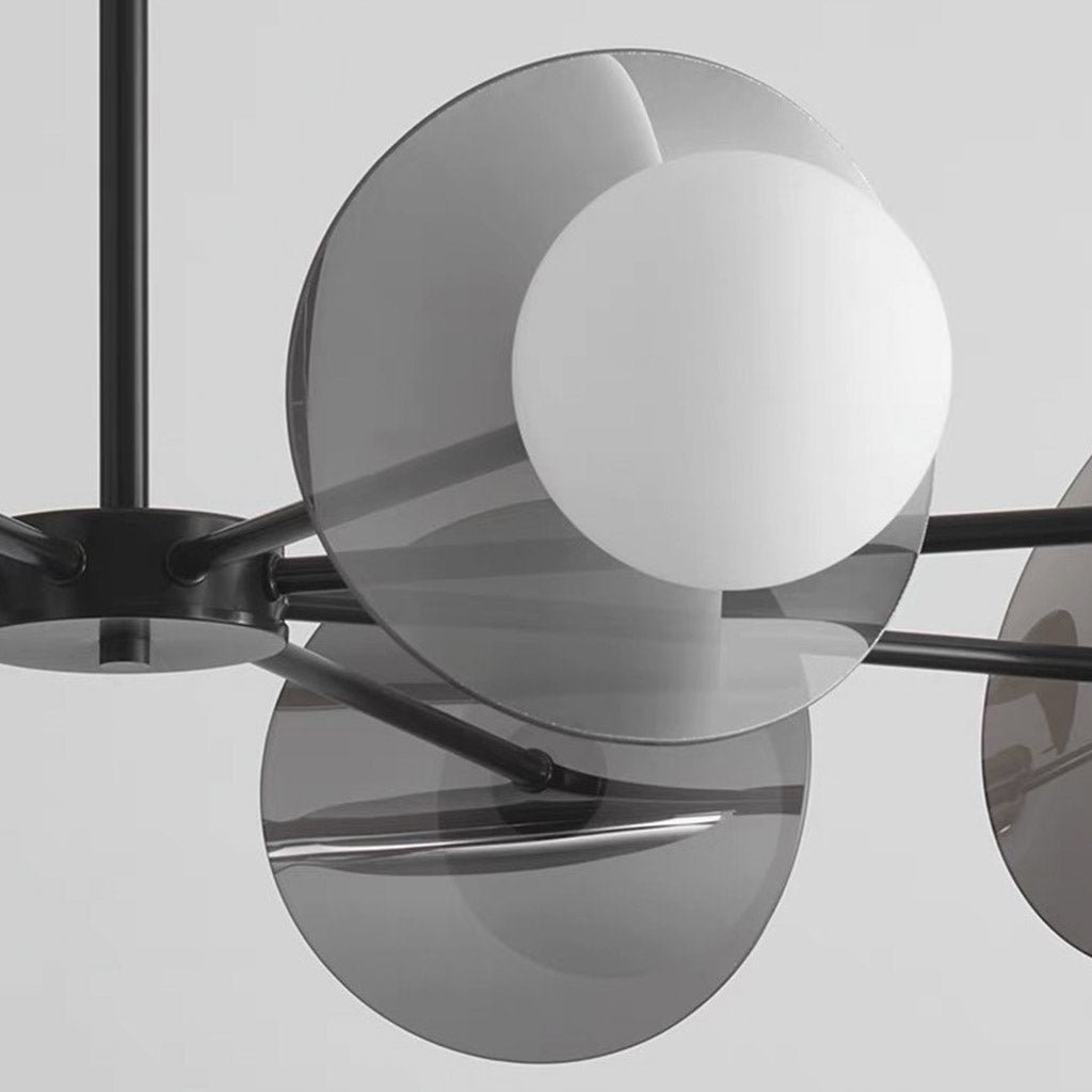 Living Room Chandelier Modern Italian Black Copper White Glass Globe