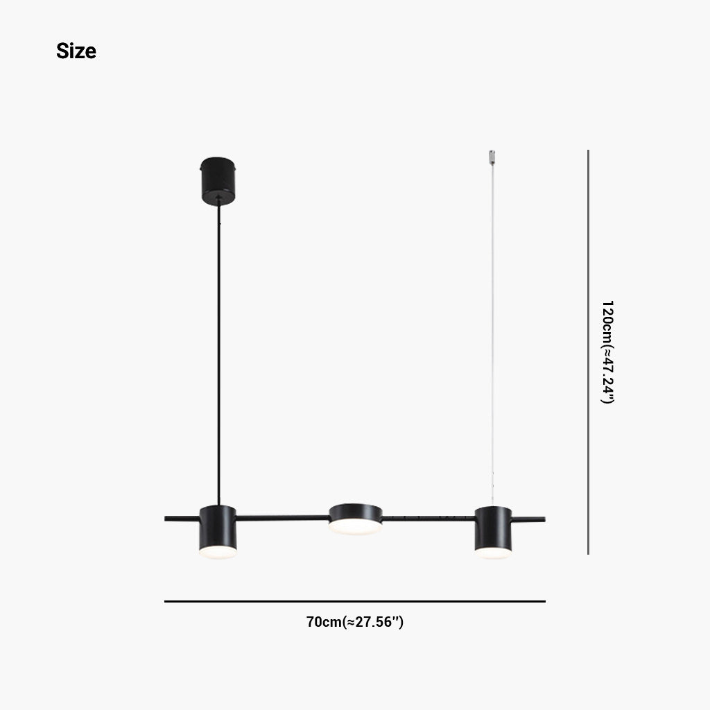 Chandelier Minimalist Linear Multi-Light Dimmable LED, Gold/Black