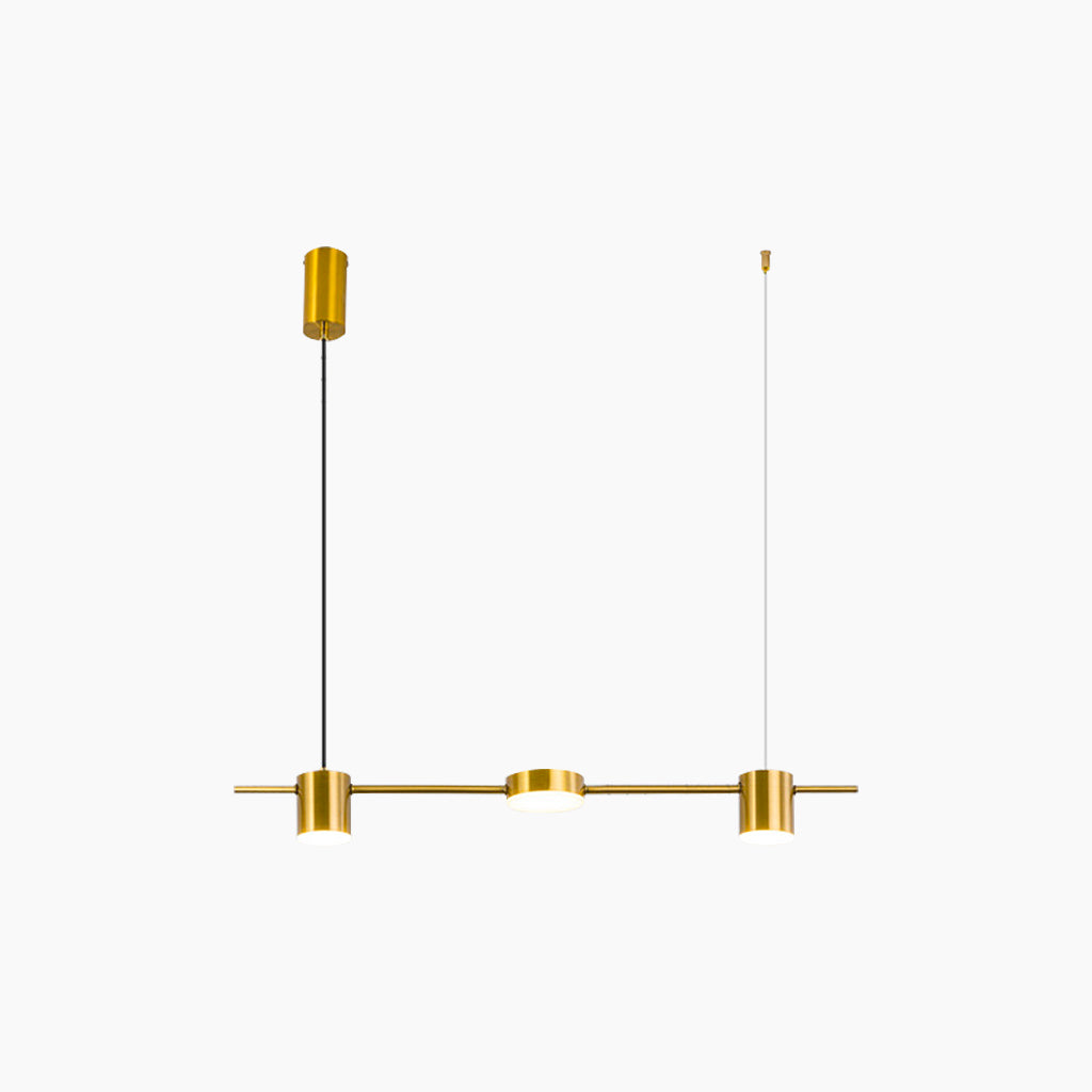 Chandelier Minimalist Linear Multi-Light Dimmable LED, Gold/Black