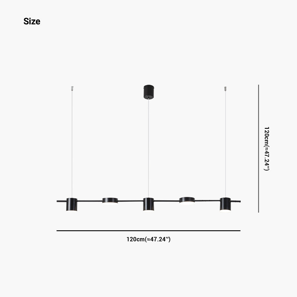 Chandelier Minimalist Linear Multi-Light Dimmable LED, Gold/Black