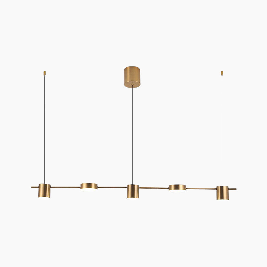 Chandelier Minimalist Linear Multi-Light Dimmable LED, Gold/Black