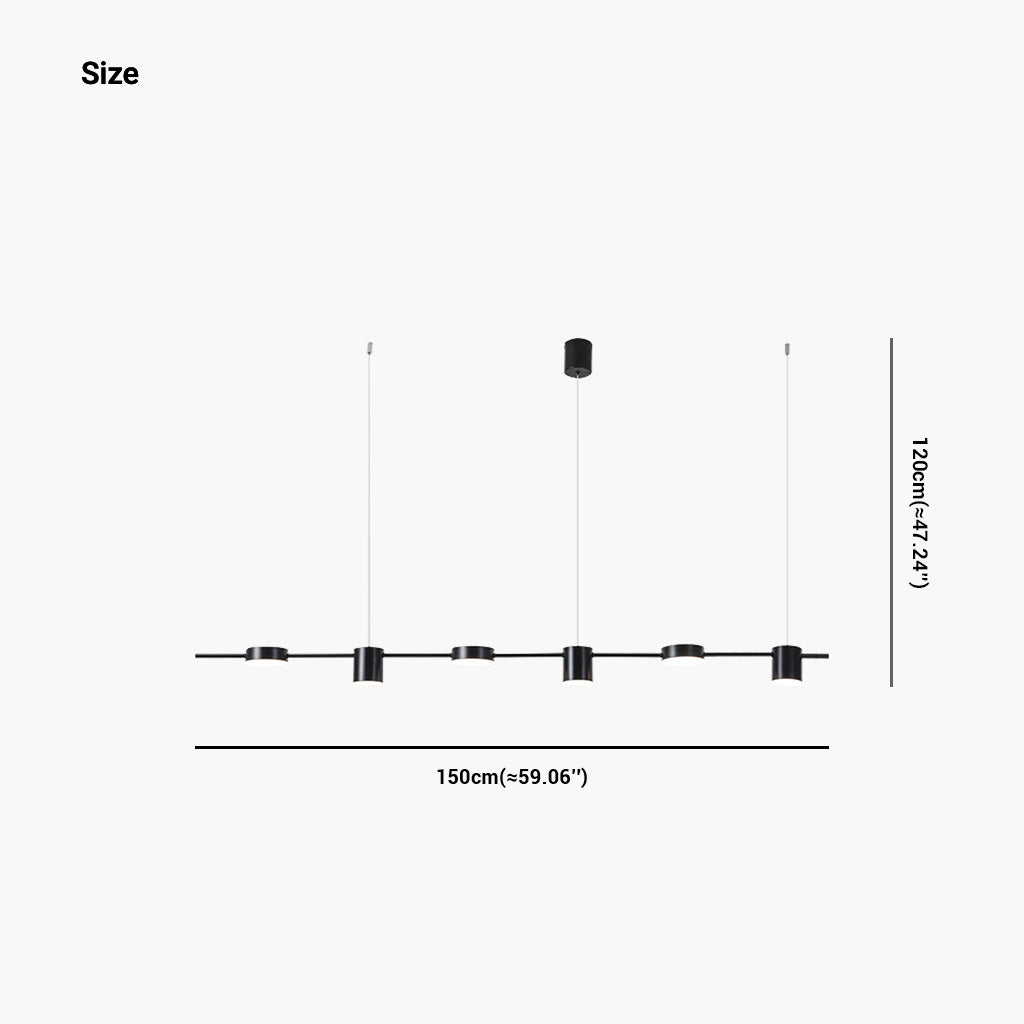 Chandelier Minimalist Linear Multi-Light Dimmable LED, Gold/Black