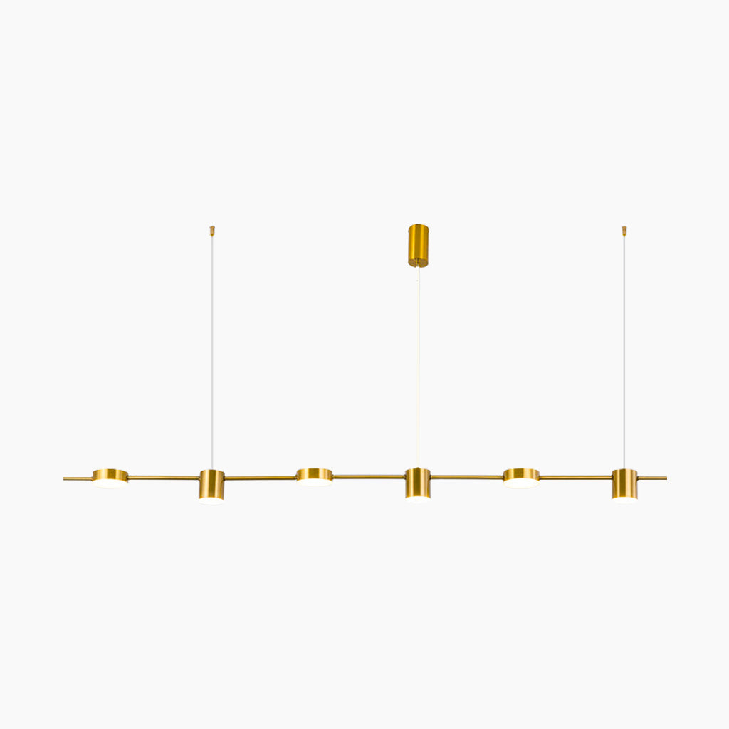 Chandelier Minimalist Linear Multi-Light Dimmable LED, Gold/Black