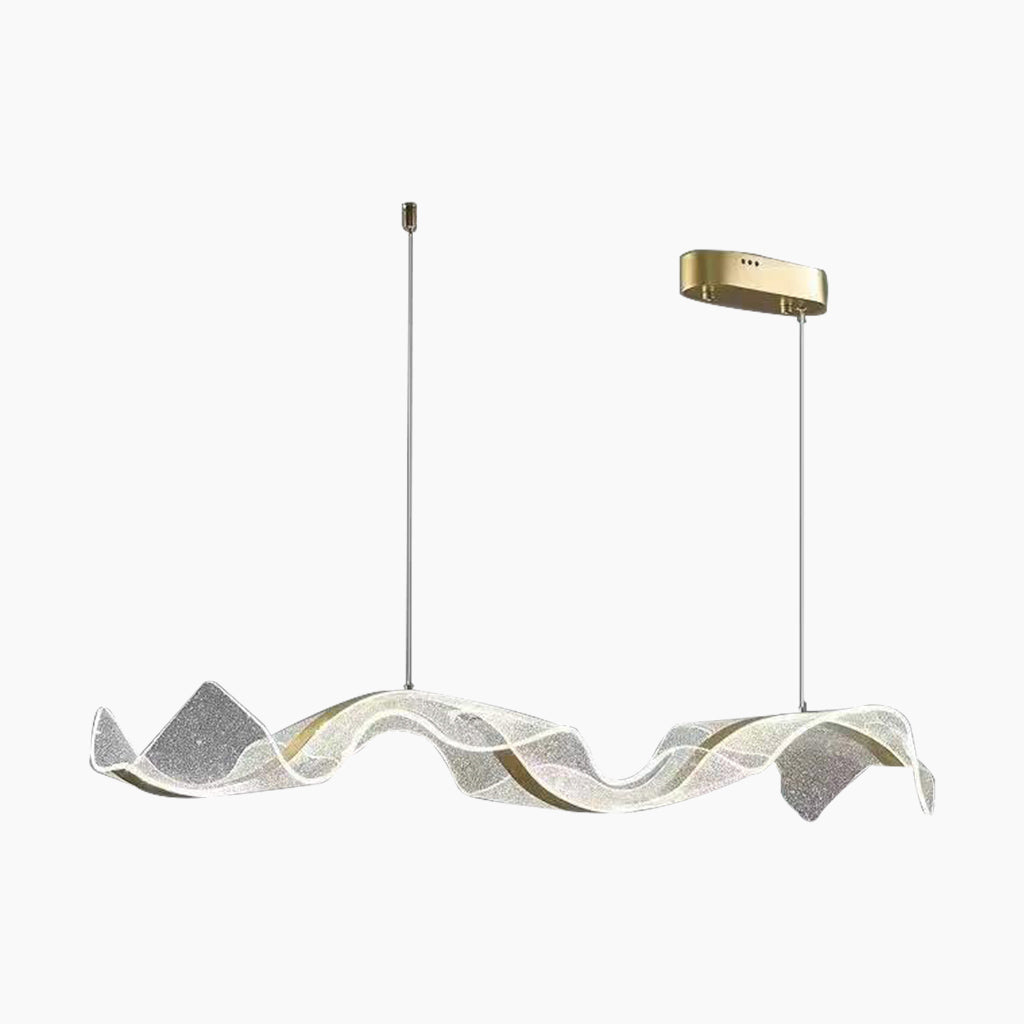 Chandelier Modern Minimalist Luxury Ribbon Acrylic, Gold