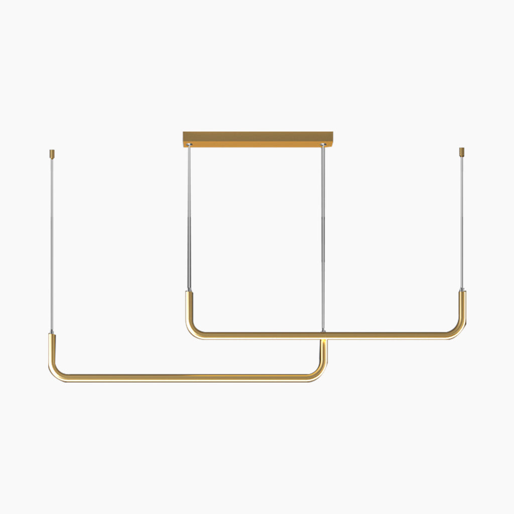 Chandelier Pendant Light Minimalist Metal Linear LED, Gold / Black