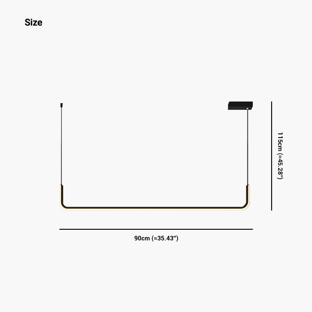 Chandelier Pendant Light Minimalist Metal Linear LED, Gold / Black